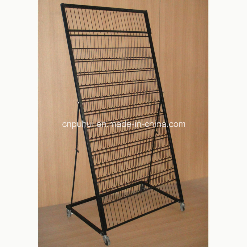Floor Stand Wire Frame Pocket Metal Revolving Magazine Rack (PHC328)