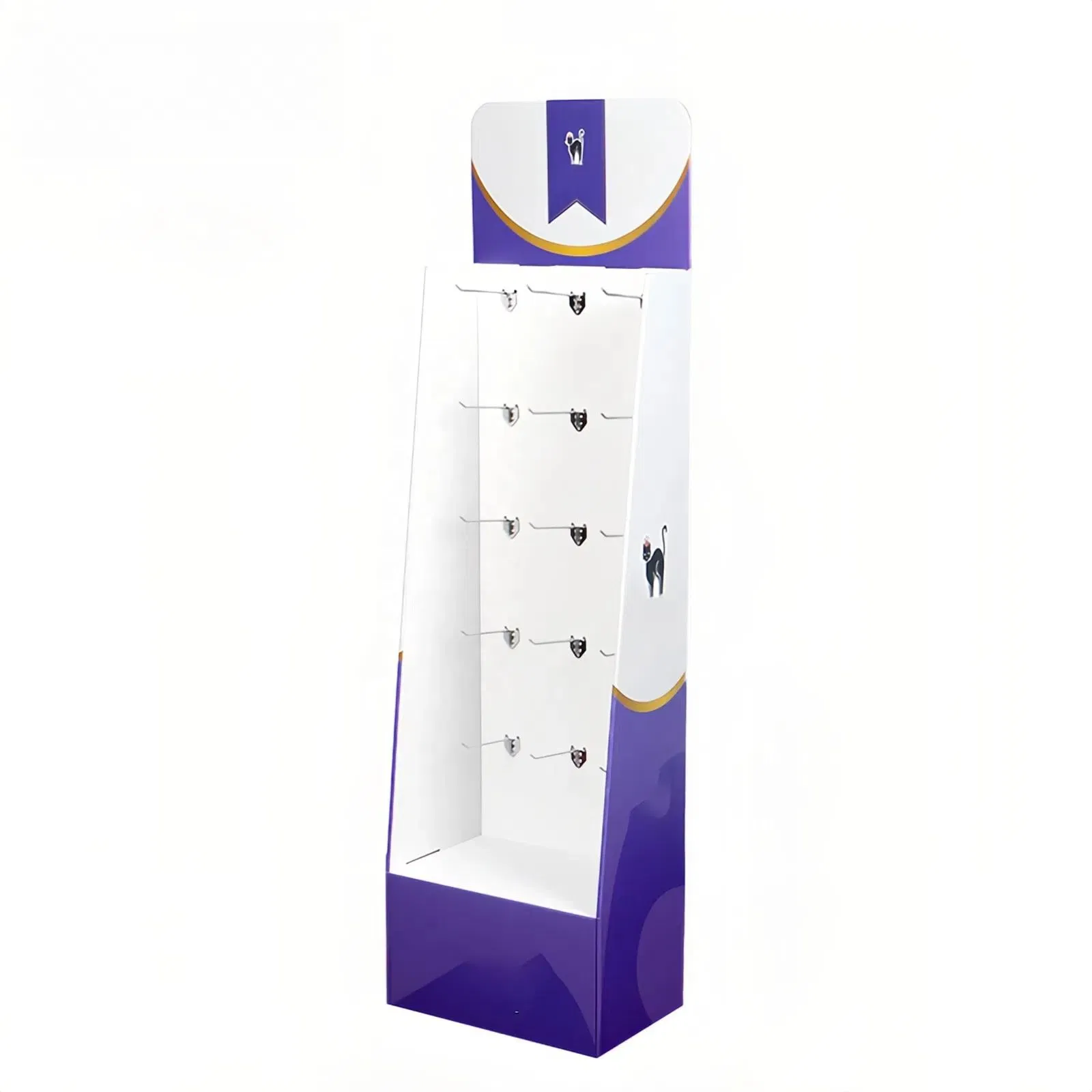 Pet Shop Retail Floor Standing Cardboard Hook Pop Display Rack Shelf Pet Supplies Cardboard Retail Display Stand