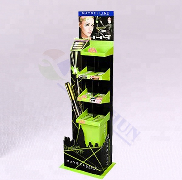 Custom Retail Pop Cardboard Beauty Display Stand Corrugated Paper Makup Cosmetic Display Rack