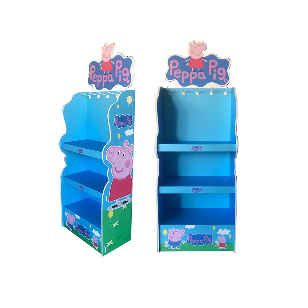 Retail Display Potato Chips Cardboard Floor Racks with Screen