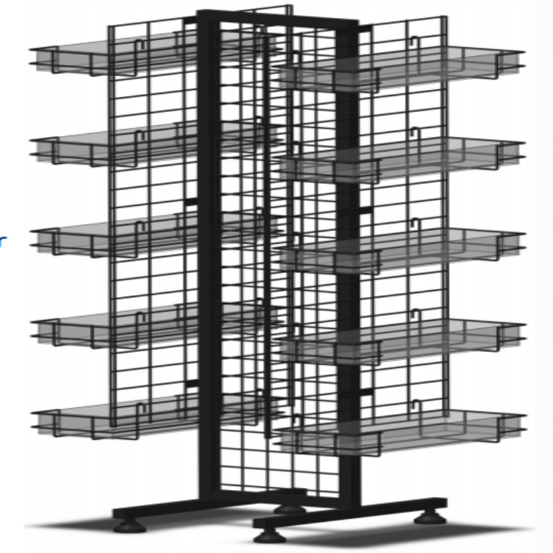 5 Tiers Metal Display Floor Stand Rack Black Wire Rack