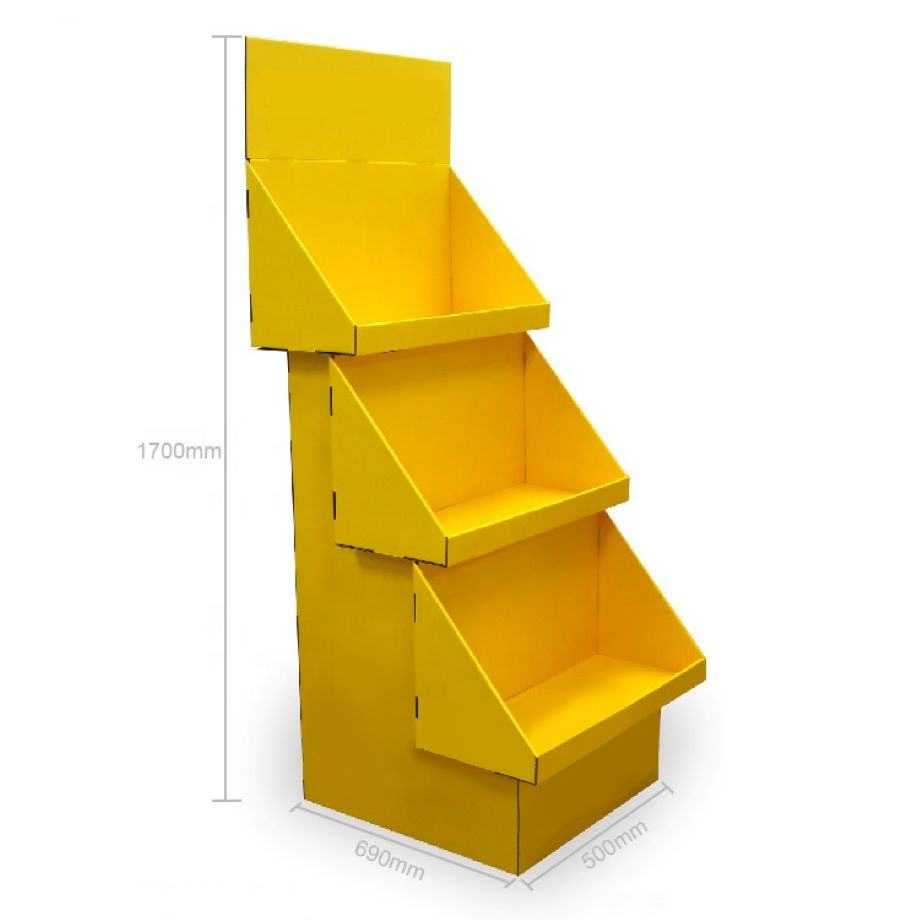 Custom Flooring Standing Corrugated Cardboard Display Stands Carton Display Rack