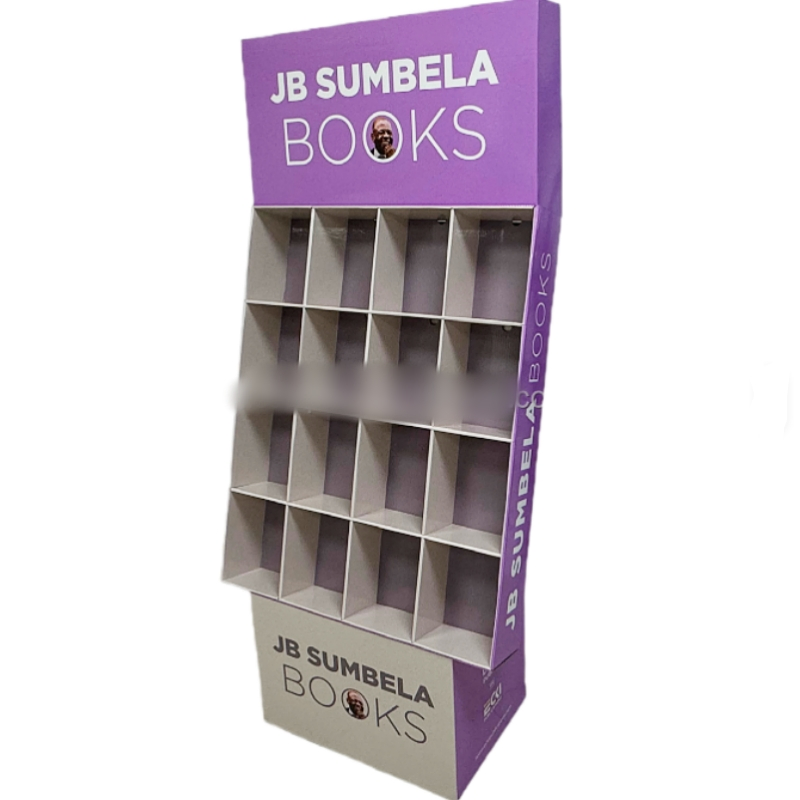 Customized Eco-Friendly Corrugated Cardboard Floor Book Brochure Display Stand Glossy Finish Shelf for Retail Store Display Rack