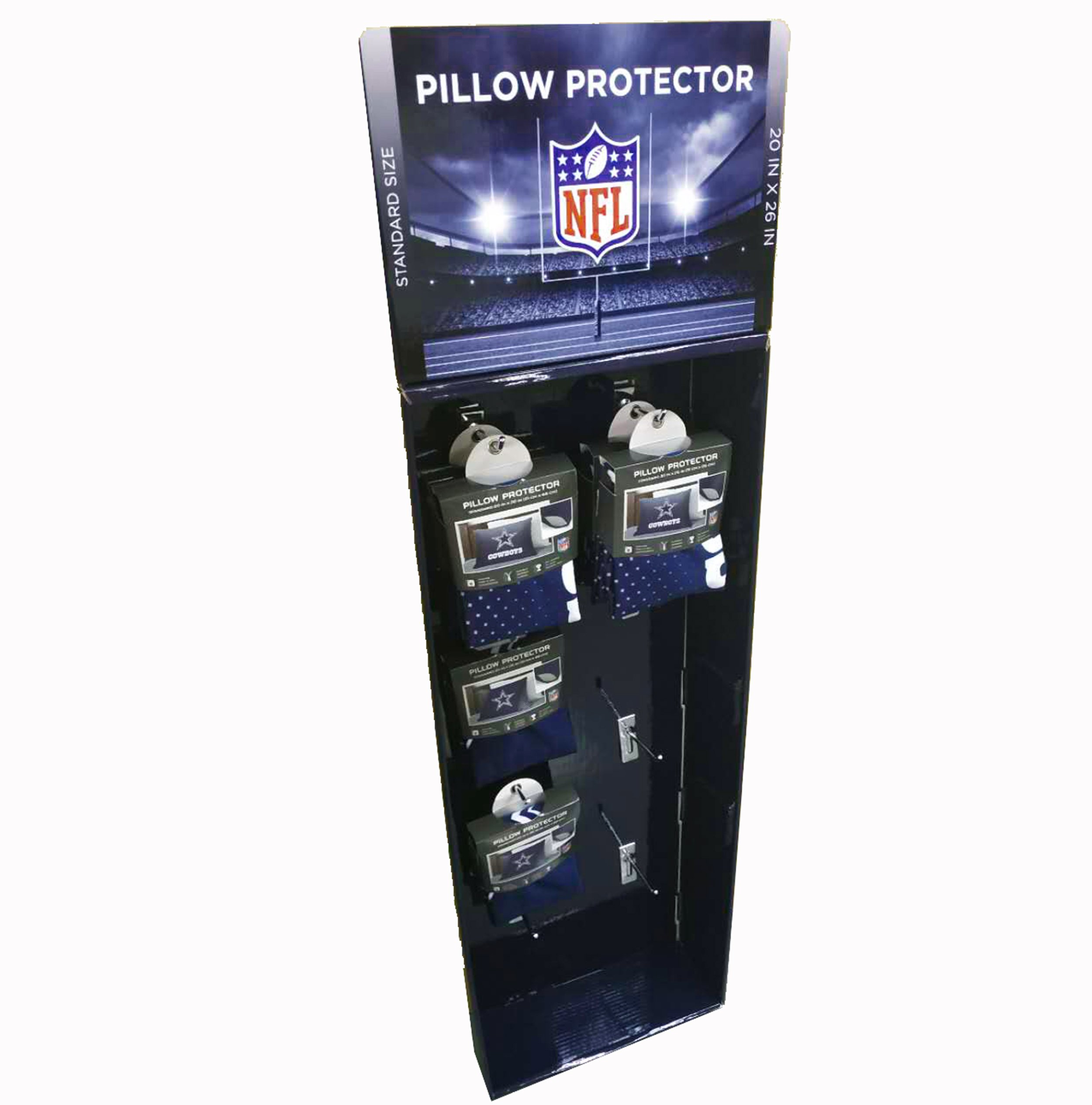 Floor Man Underwear Cardboard Paper Display, Underwear Display Rack with Hooks