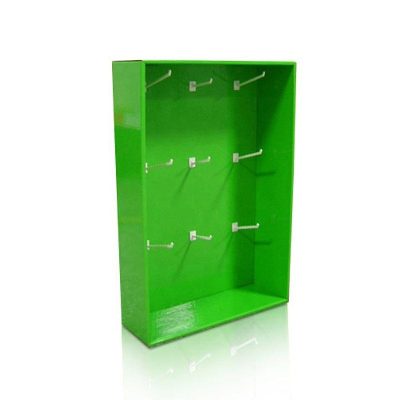 Wholesale Custom Floor Standing Corruagted Cardboard Display Rack with Hooks