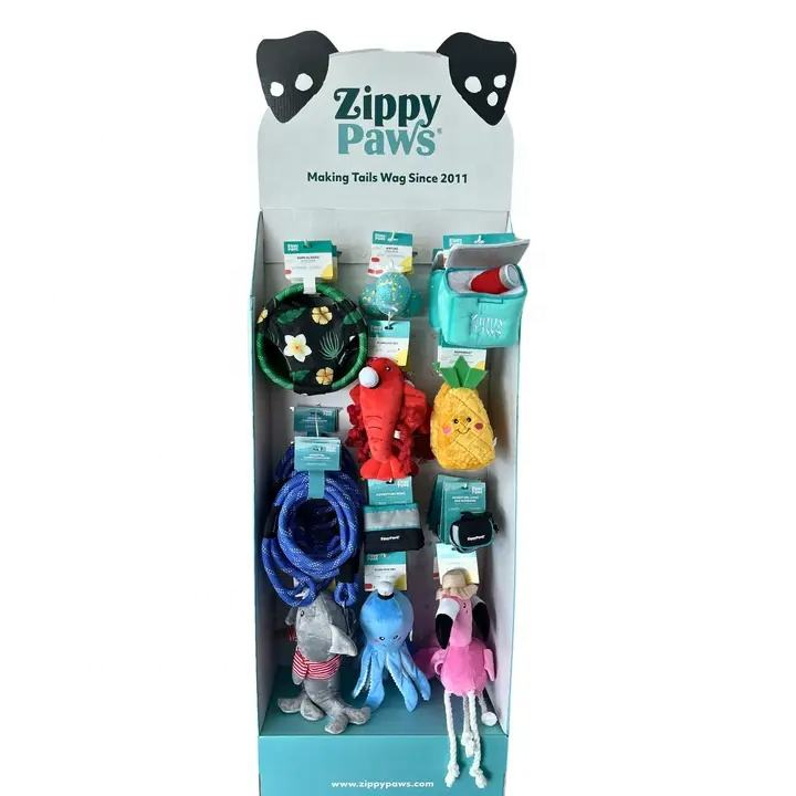 Factory Wholesale Customized Cardboard Plush Toys Floor Display Rack for Retail Store