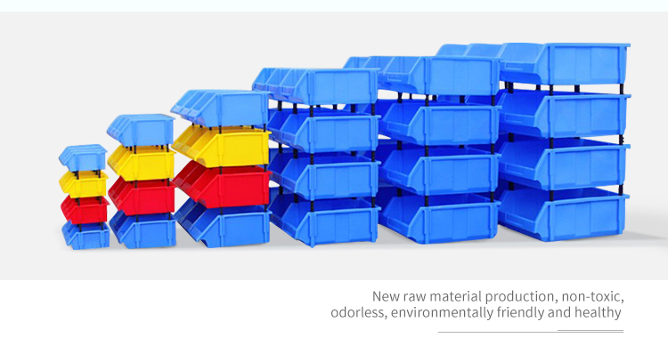 Industrial Gravity Feed Shelf Bins for Screw Nut Hardware Picking in Logistic Warehouse with Stackability Features