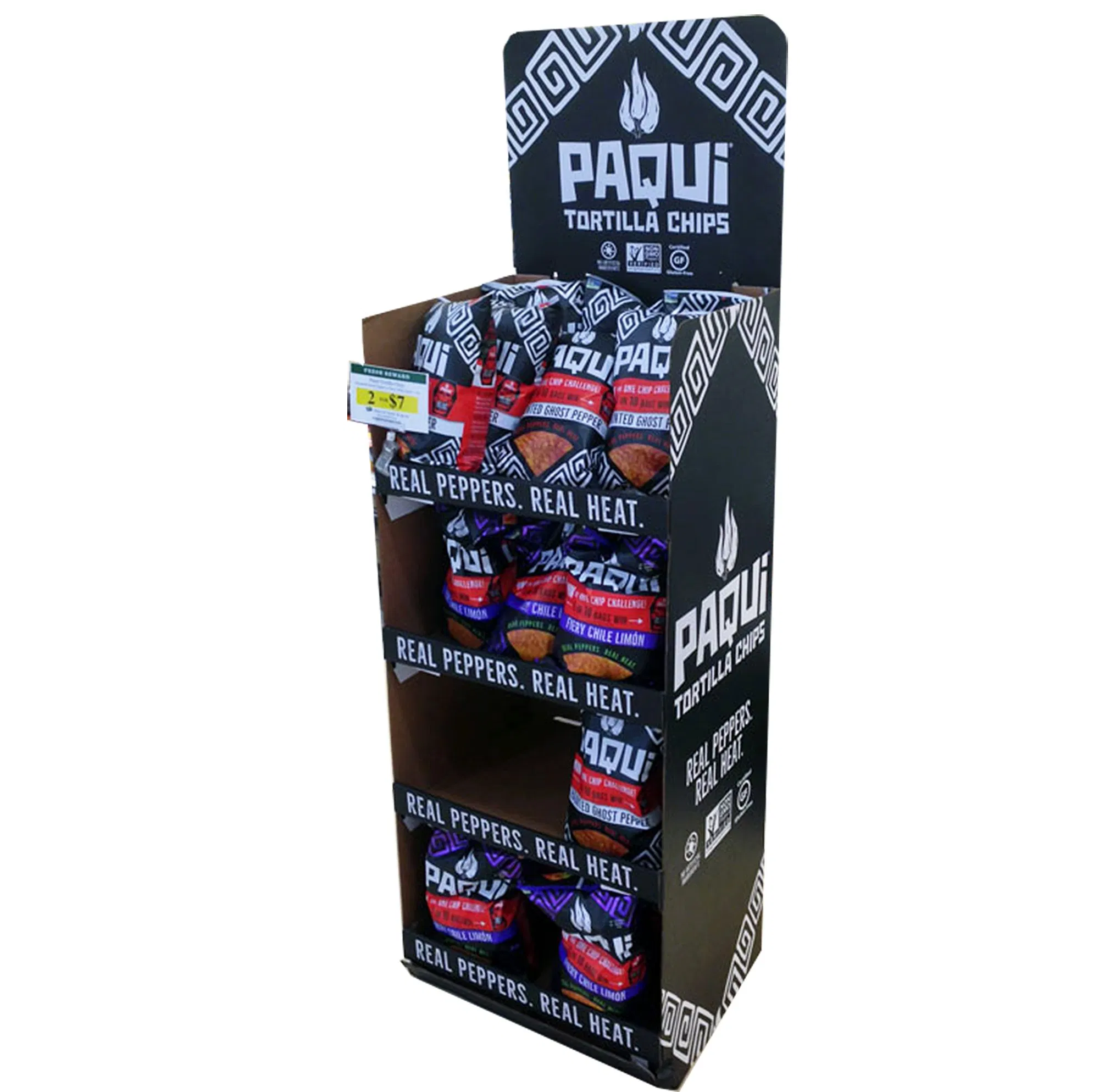 POS Cell Phone Cardboard Corrugated Plastic Hook Wing Power Display Stand