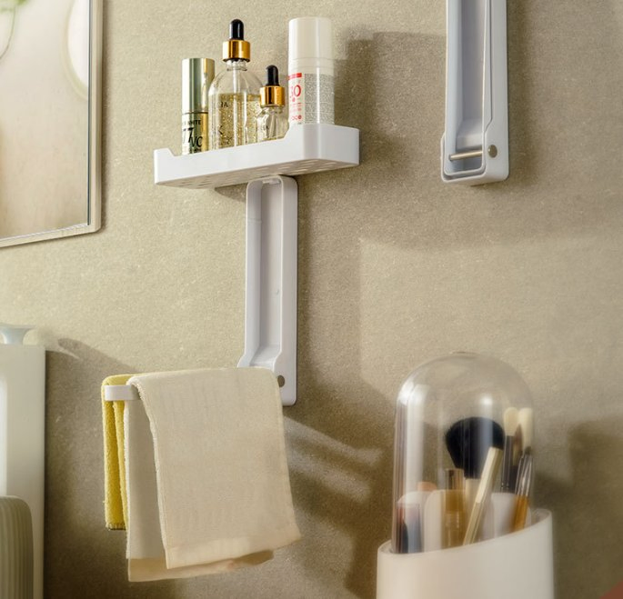 Factory Wall Mounted Storage Rack Draining Rack Foldable with Hooks