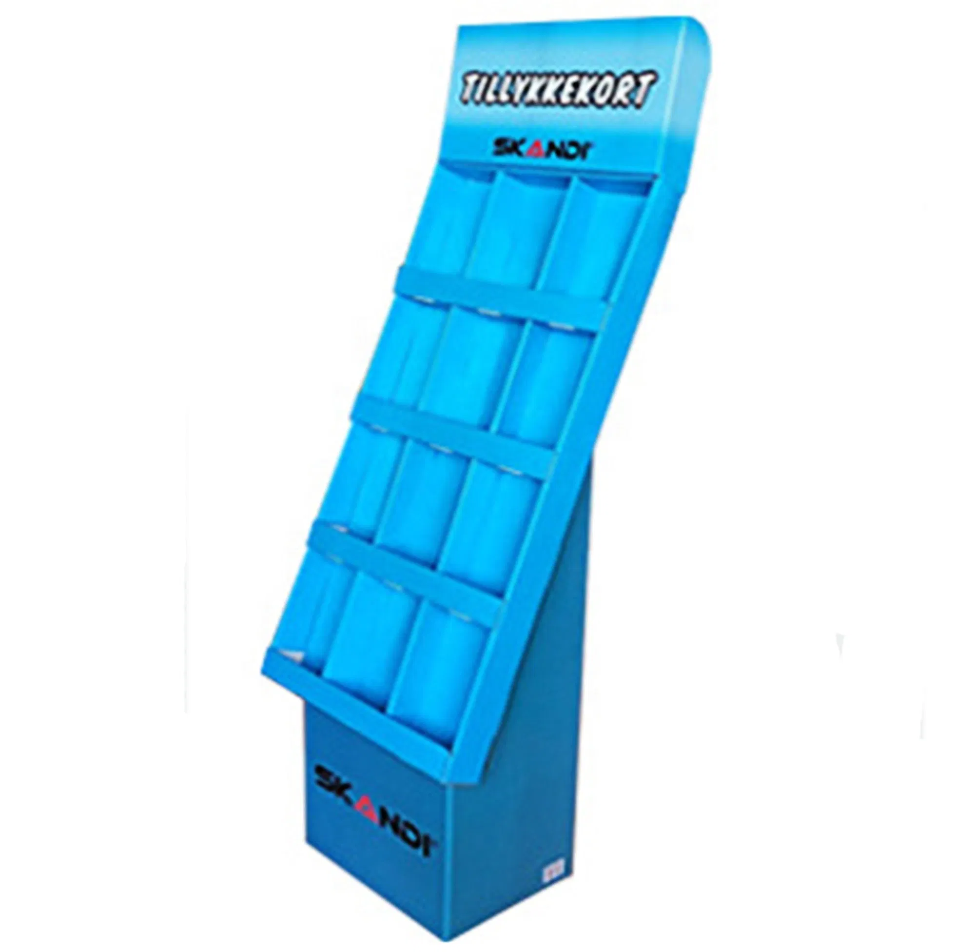 Floor Standing Paper Cardboard Hooks Display Rack for Socks