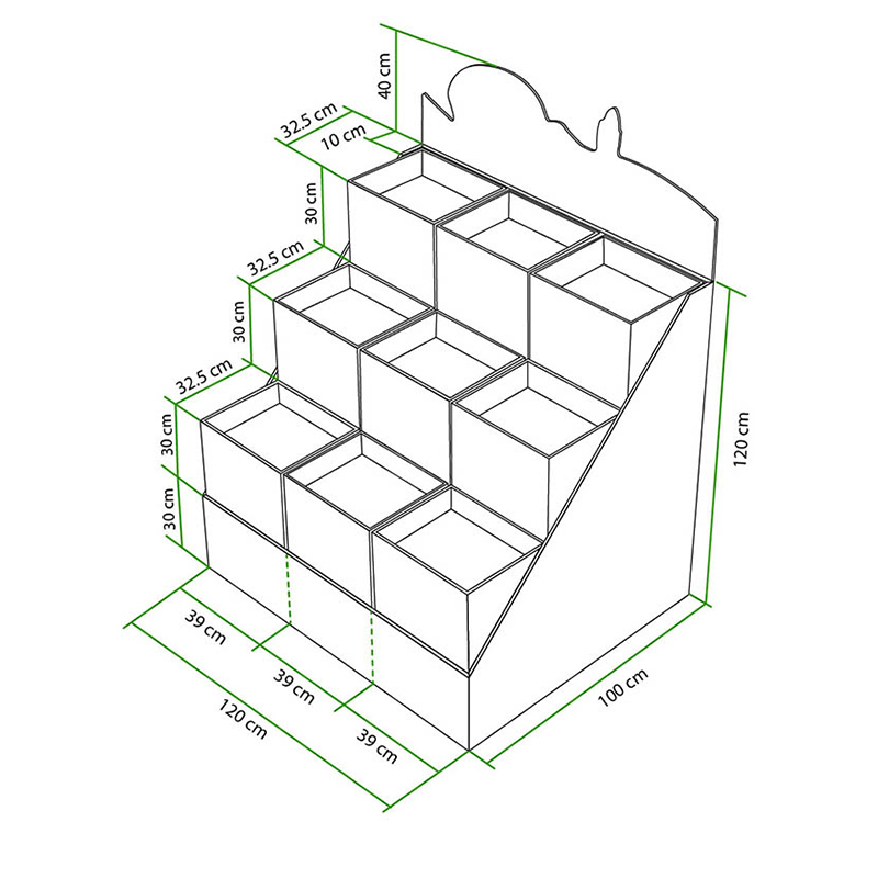 Bdl Custom Foldable Cardboard Pallet Display Rack for Book, Toy Retail Shop / Cardboard Floor Pallet Stand for Supermarket