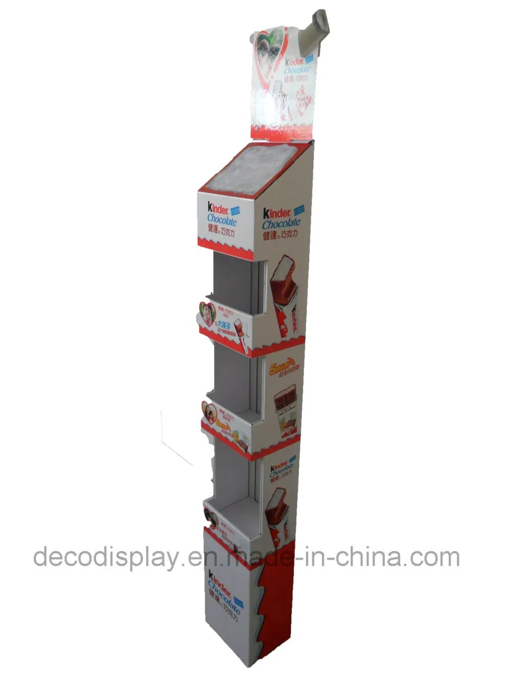 Store Pop Cardboard Paper Display Rack for Kinder Chocolate