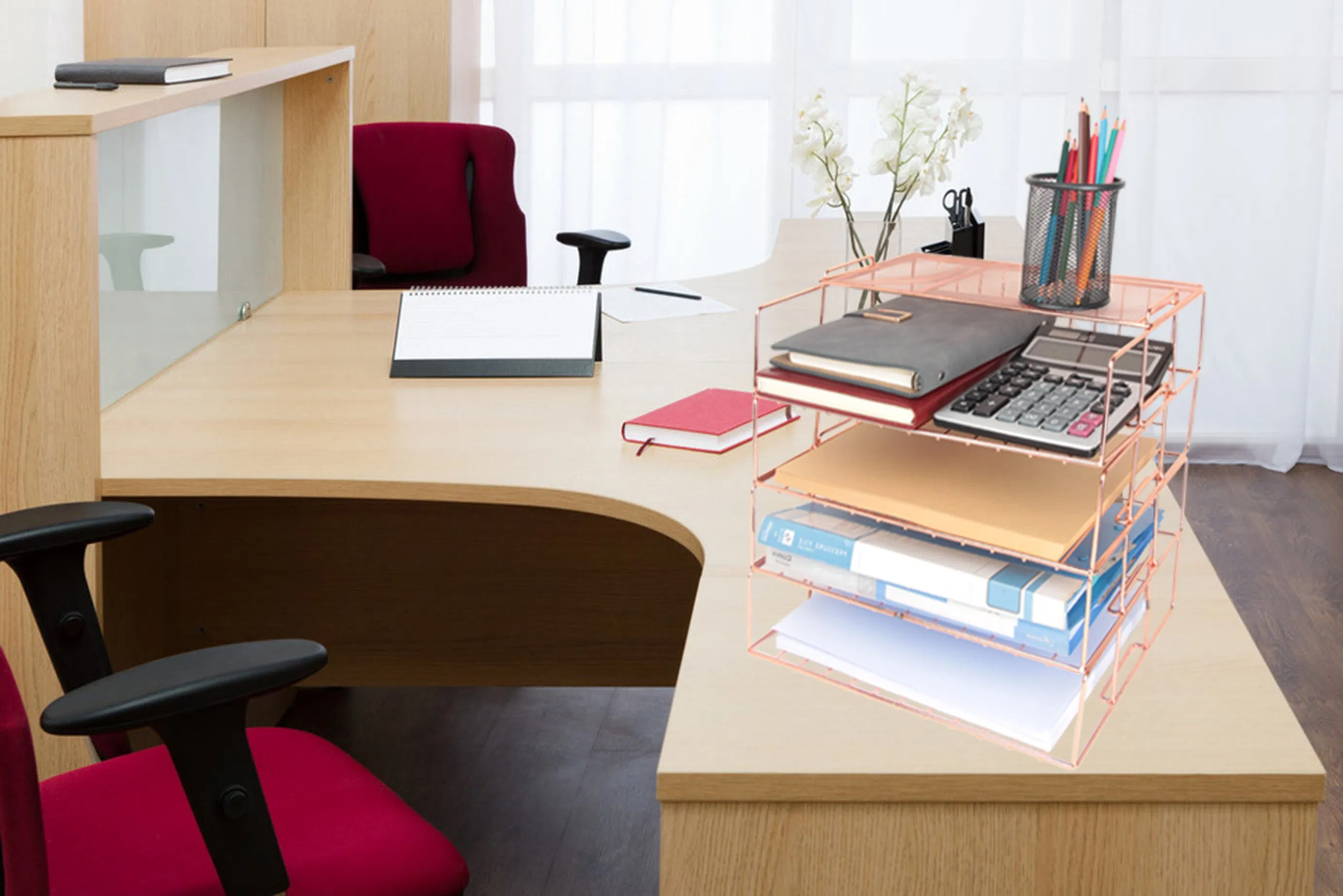 Desk Organizer/ Multilayer Mesh Paper Tray/Office File Organizer/Storage Rack for Desk Accessories