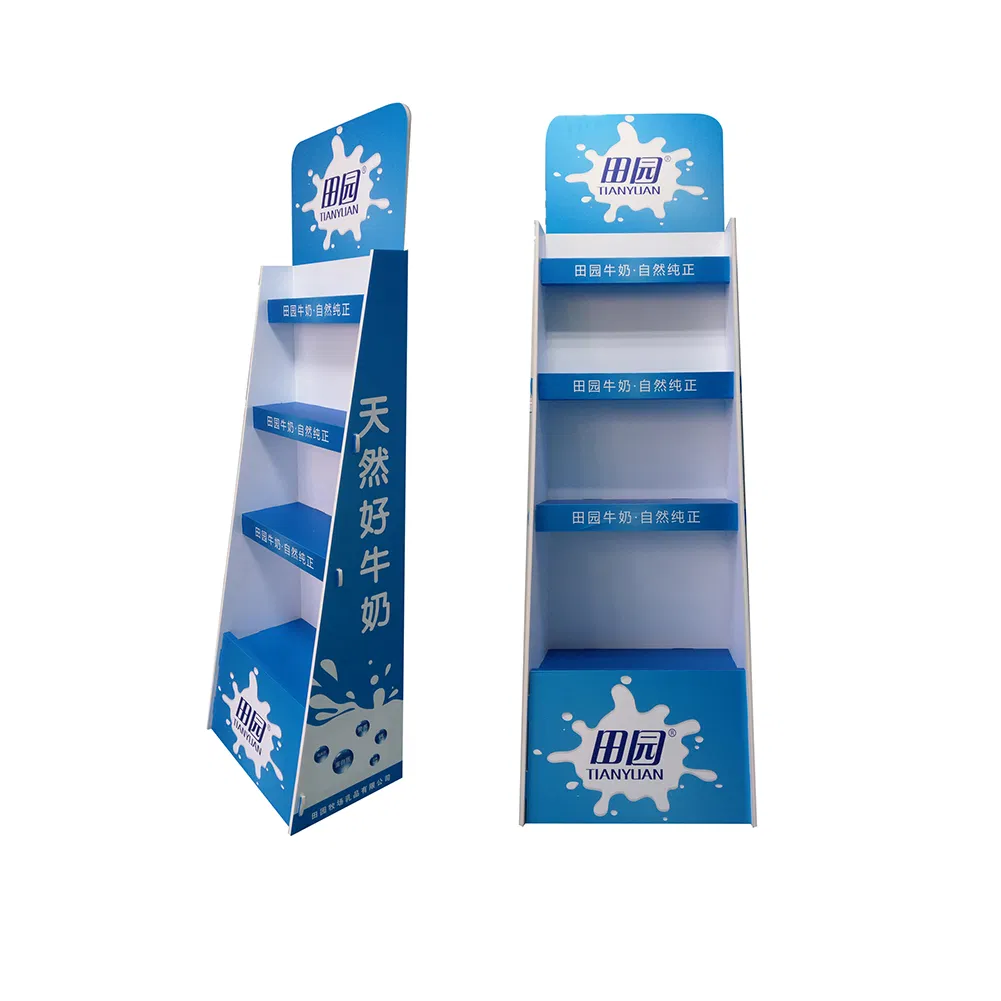 Retail Display Potato Chips Cardboard Floor Racks with Screen