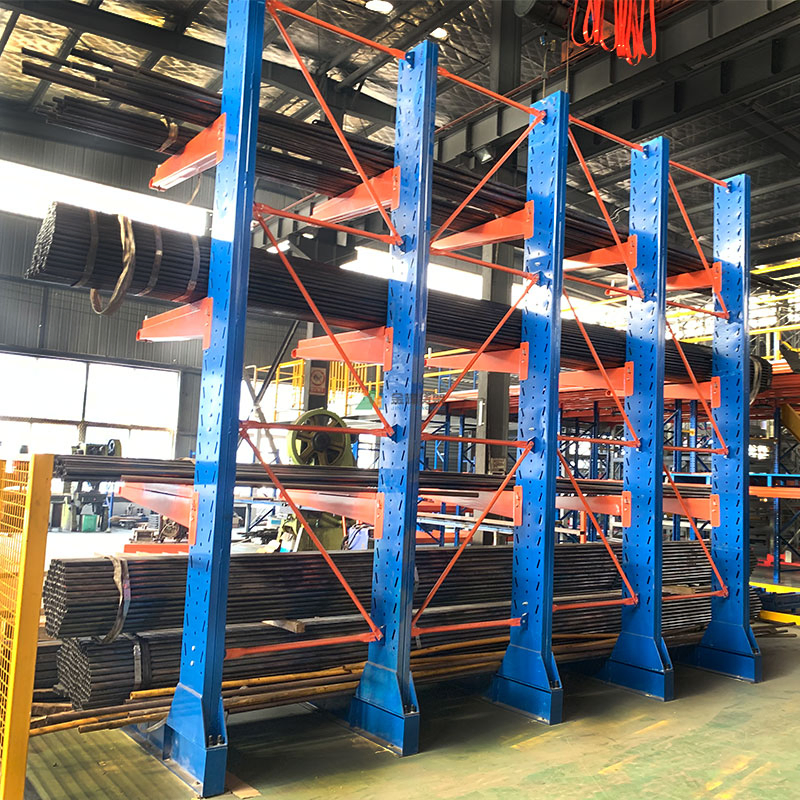 Long Material Rack Steel Shelving System Industrial Pipe Shelf Pipe Storage Tiered Cantilever Racks for Cargo-Storage