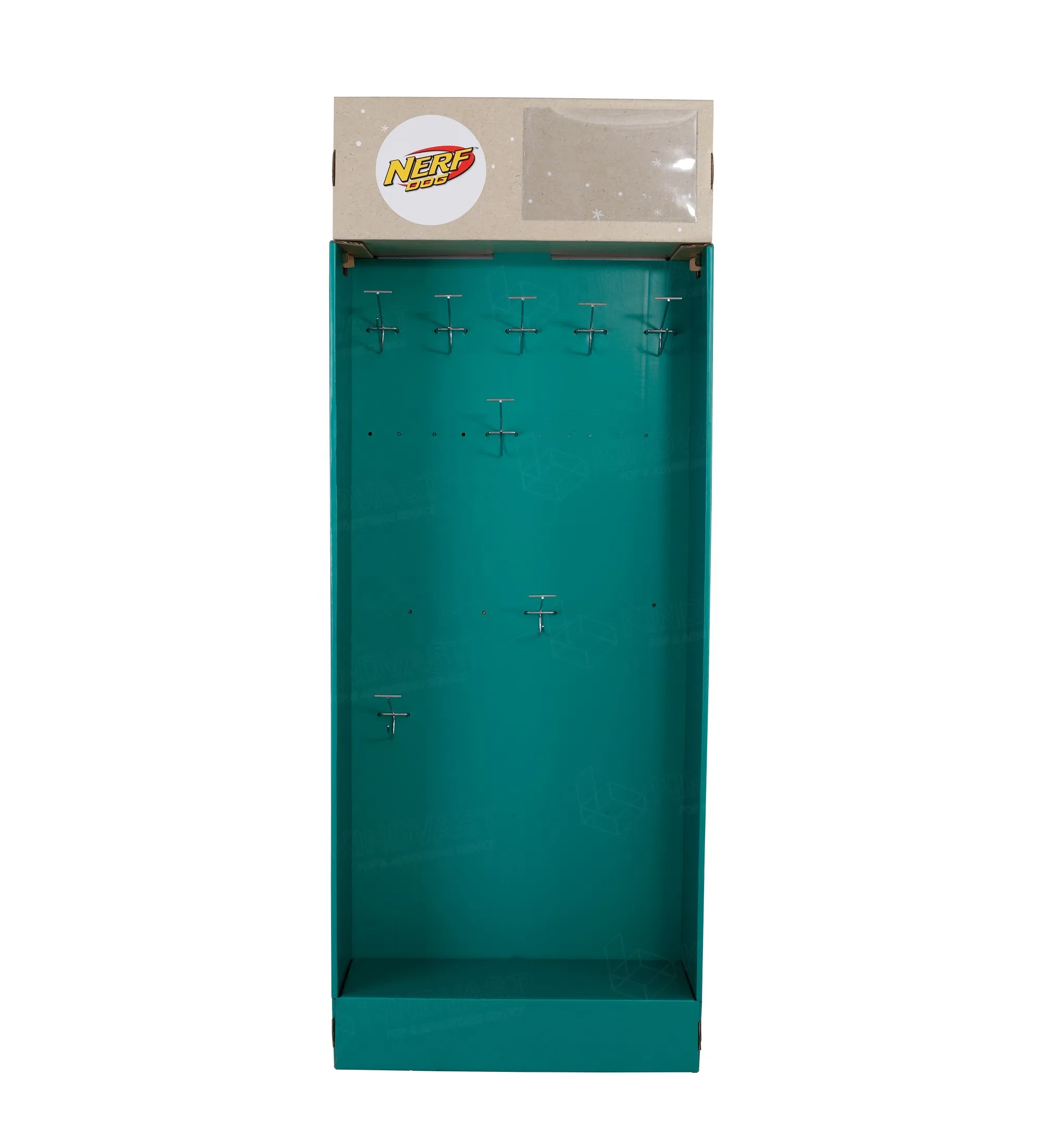 Corrugated Paper Dog's Food Power Wing Sidekick Display with Metal Hooks