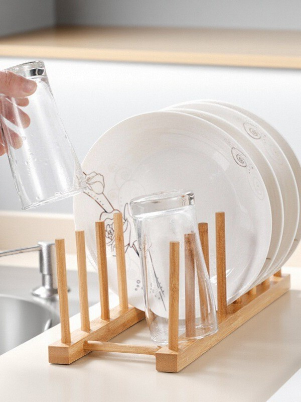 Wholesale Multifunctional Folding Display Kitchen Tool Kitchenware Dish Drain Rack Cleaning Tools Houseware Kitchenware Rack Bamboo Organizer Kitchen Dish Rack
