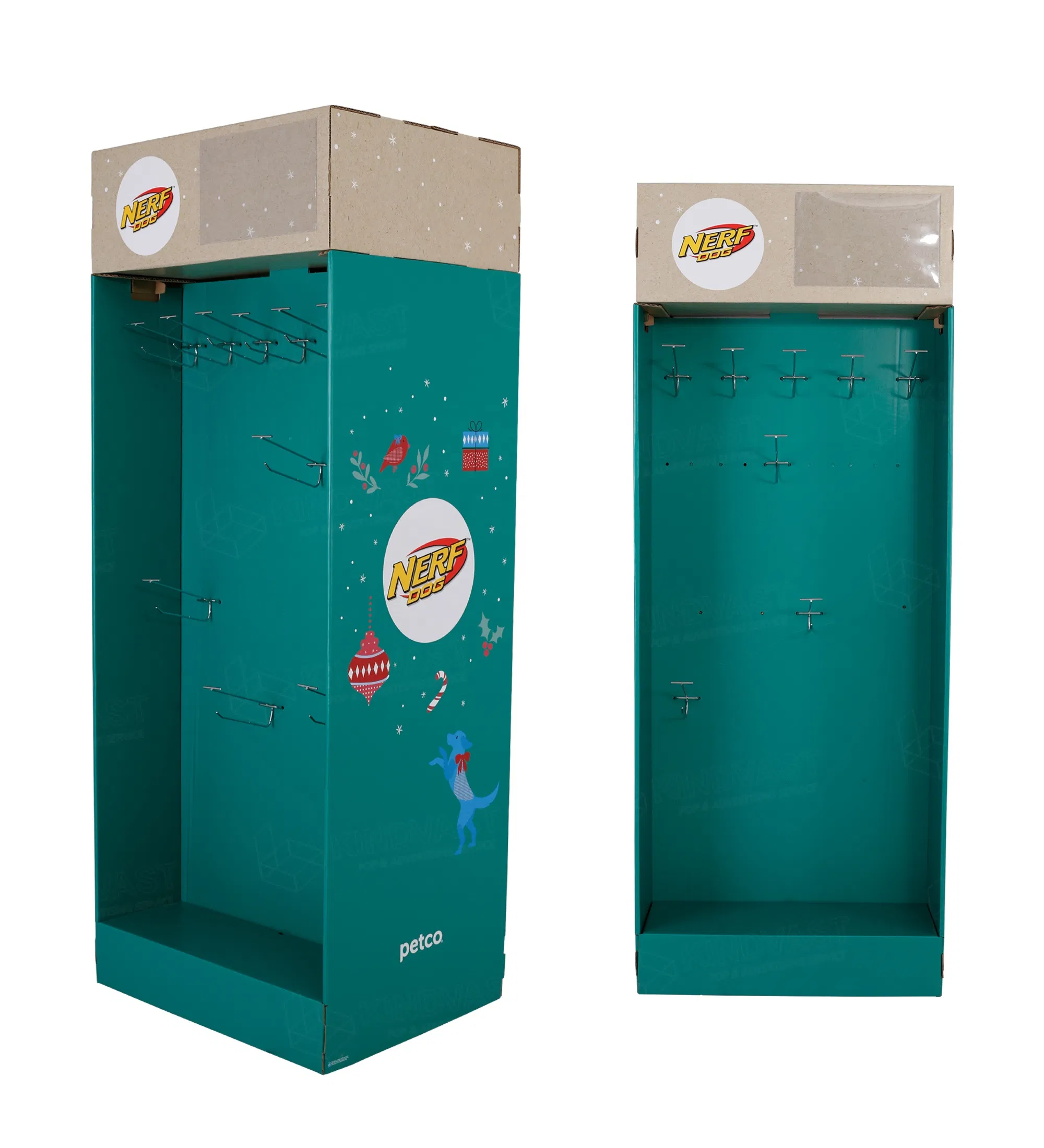 Corrugated Paper Dog's Food Power Wing Sidekick Display with Metal Hooks