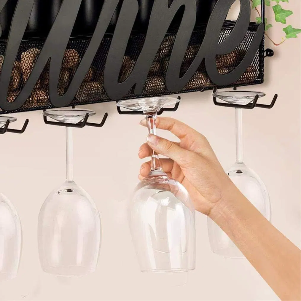 Metal Decorative Shelf Bottle Holder Wall Mounted Wine Rack