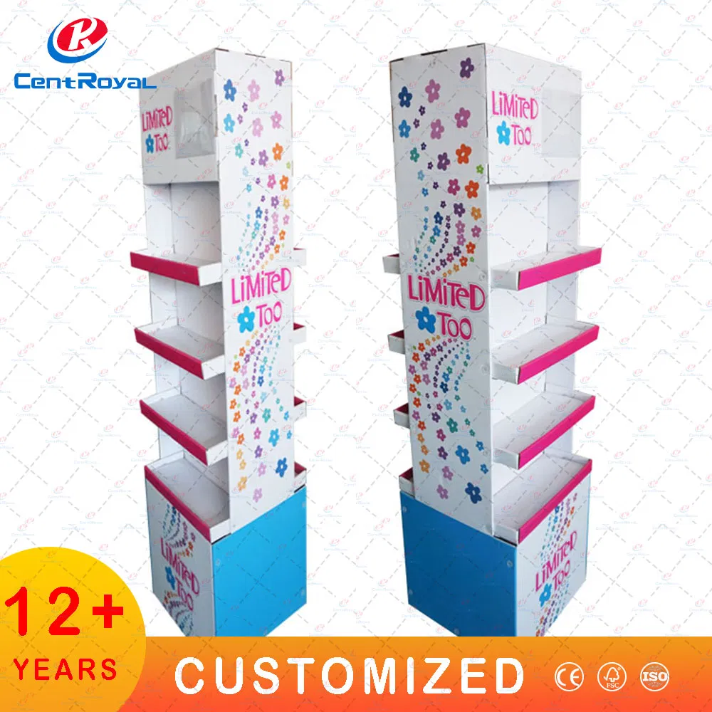Customized Freestanding Corrugated Cardboard Paper Stationery Pen Pencil Display Stand Rack