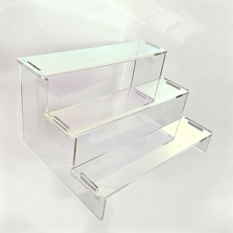 Acrylic Step Storage Shelf - Multicolor Tiered Figurine &amp; Jewelry Display Rack