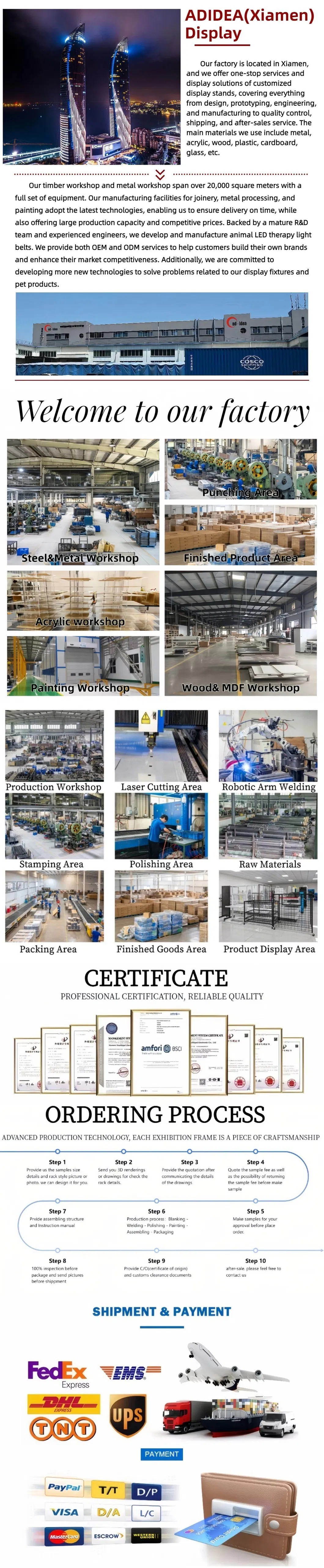 4-Tier Wire Display Rack Magazine Stand