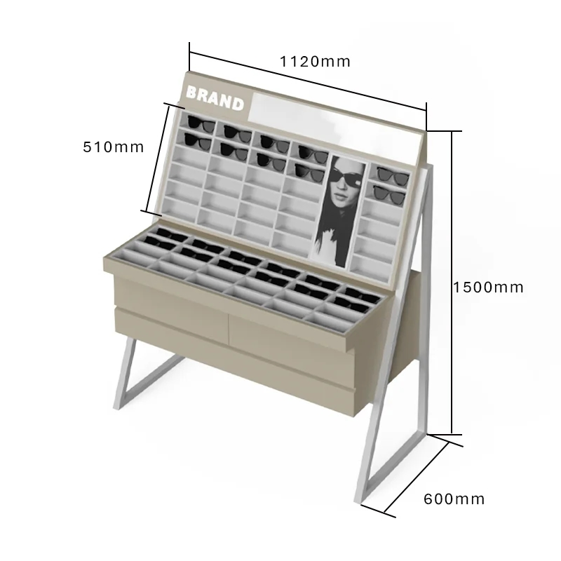Rotatable Multi-Tiered Eyeglasses Display Rack with Premium Materials for Retail Shops and Showrooms