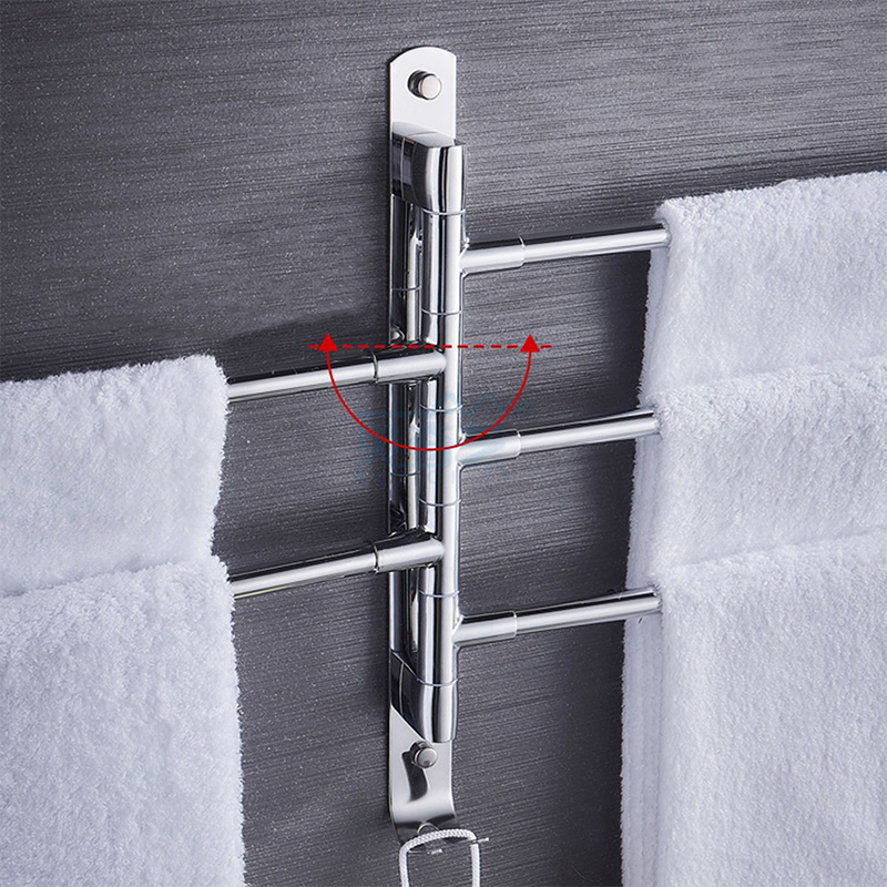 Swivel Rotating Cabinet Metal Bathroom Towel Hanger Rack