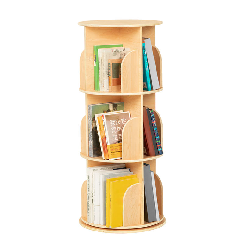 360-Degree Rotating Bookshelf Bookcase Space-Saving Children's Floor Storage Rack
