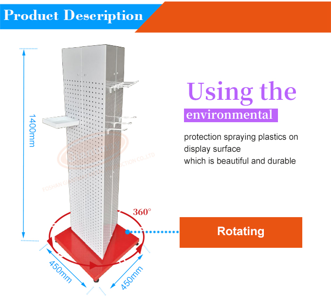 3 Sides Rotating Metal Hooks Display Paper Hanger Display Rack
