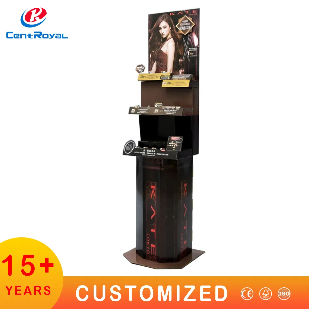 Elegant Cardboard Display Rack for Skincare and Beauty Products