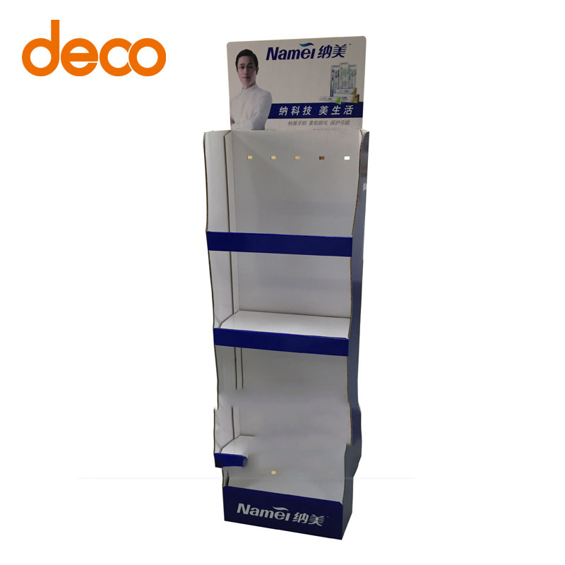 New Design Cardboard Floor Stand Displays/ Display Rack for Product with Bag Package