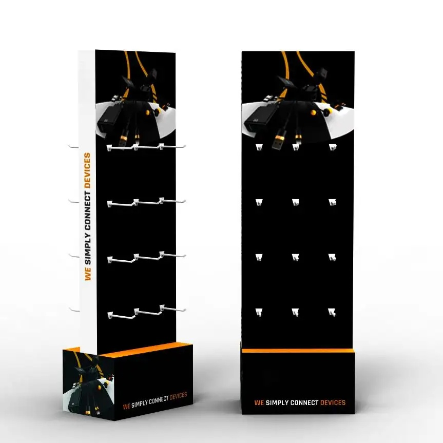 Custom Retail Storage Rack Hook PVC Carton Product Display Rack with Peg