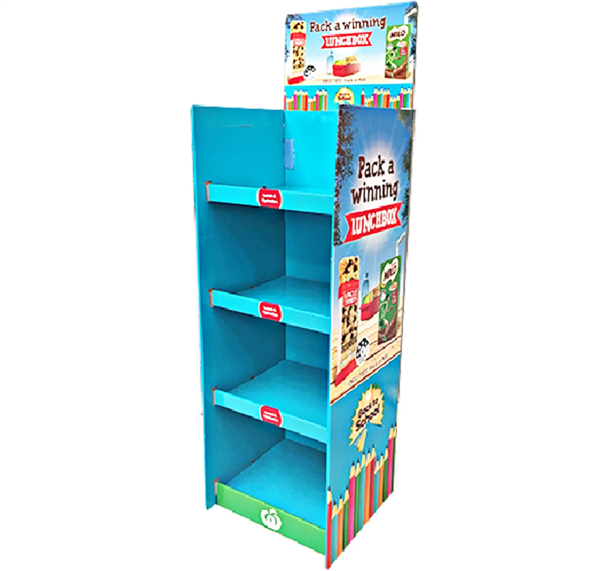 Custom Printed Cardboard Paper Pop Display Stand for Chips Pegboard Tower