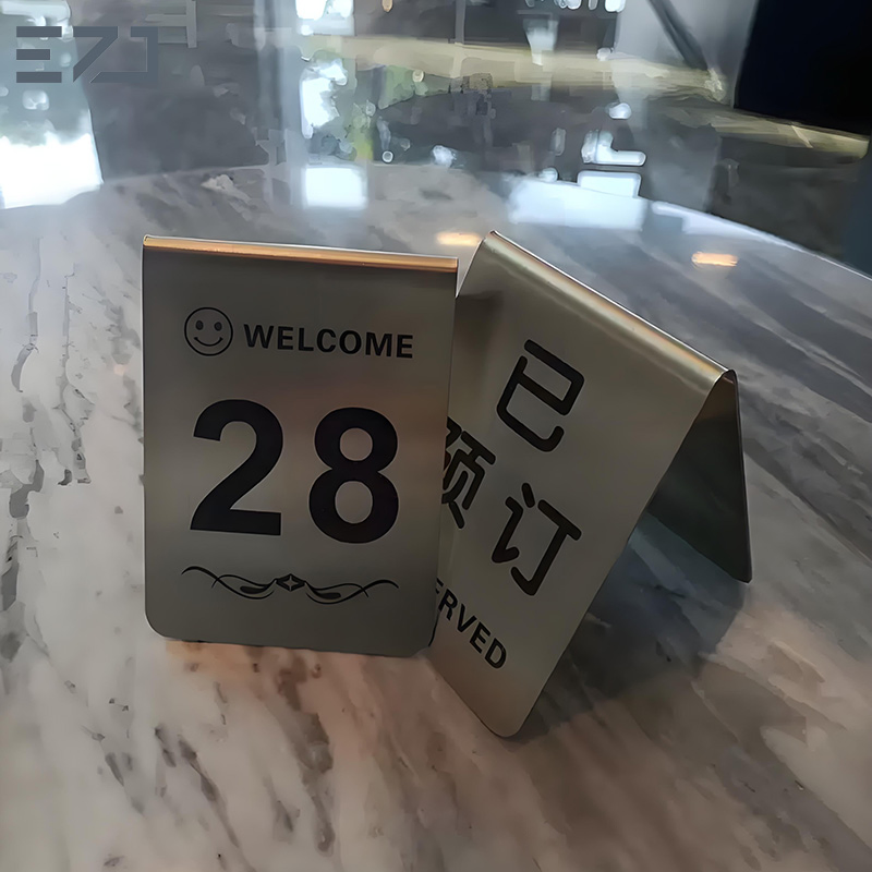 Ezd Restaurant VIP Number Logo V Shape Acrylic Table Reserved Sign Holder