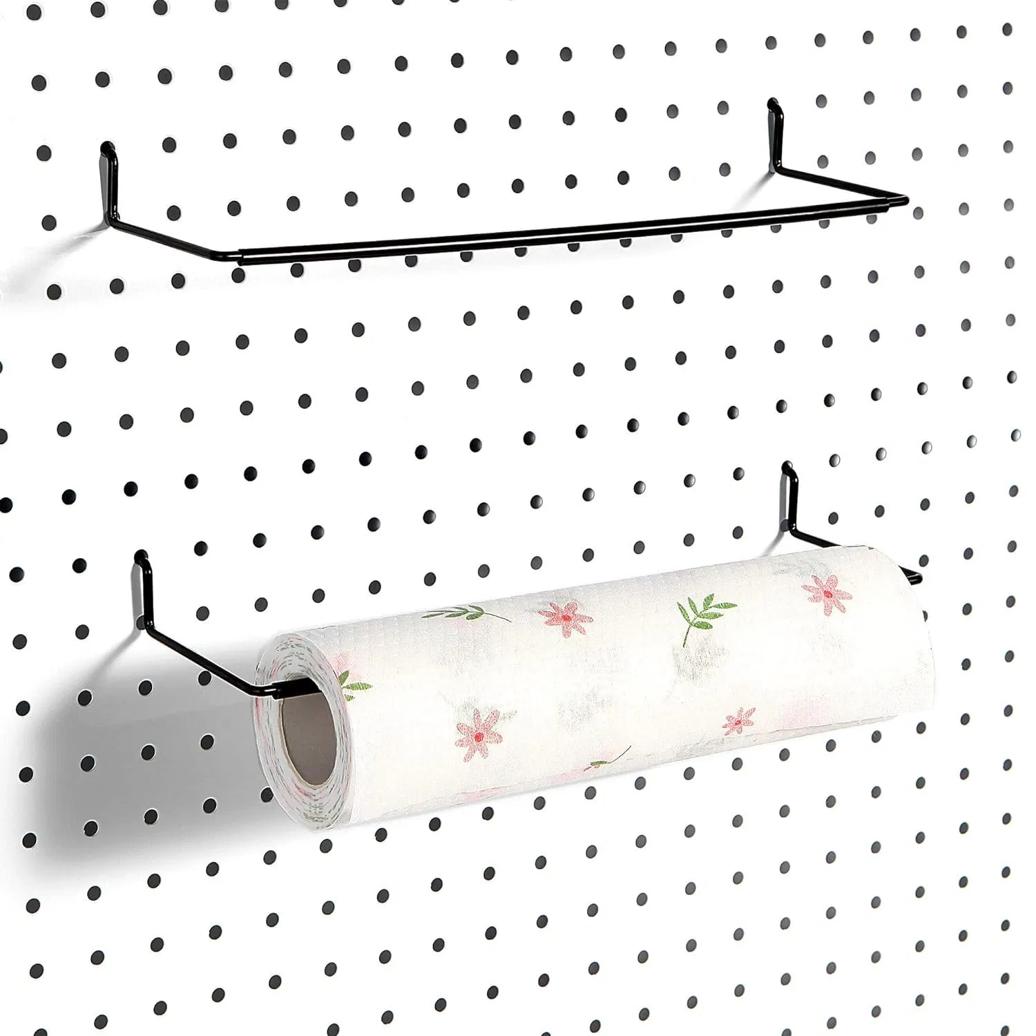 Paper Towel Holder for Pegboard, Extendable, 2 Packs, Black
