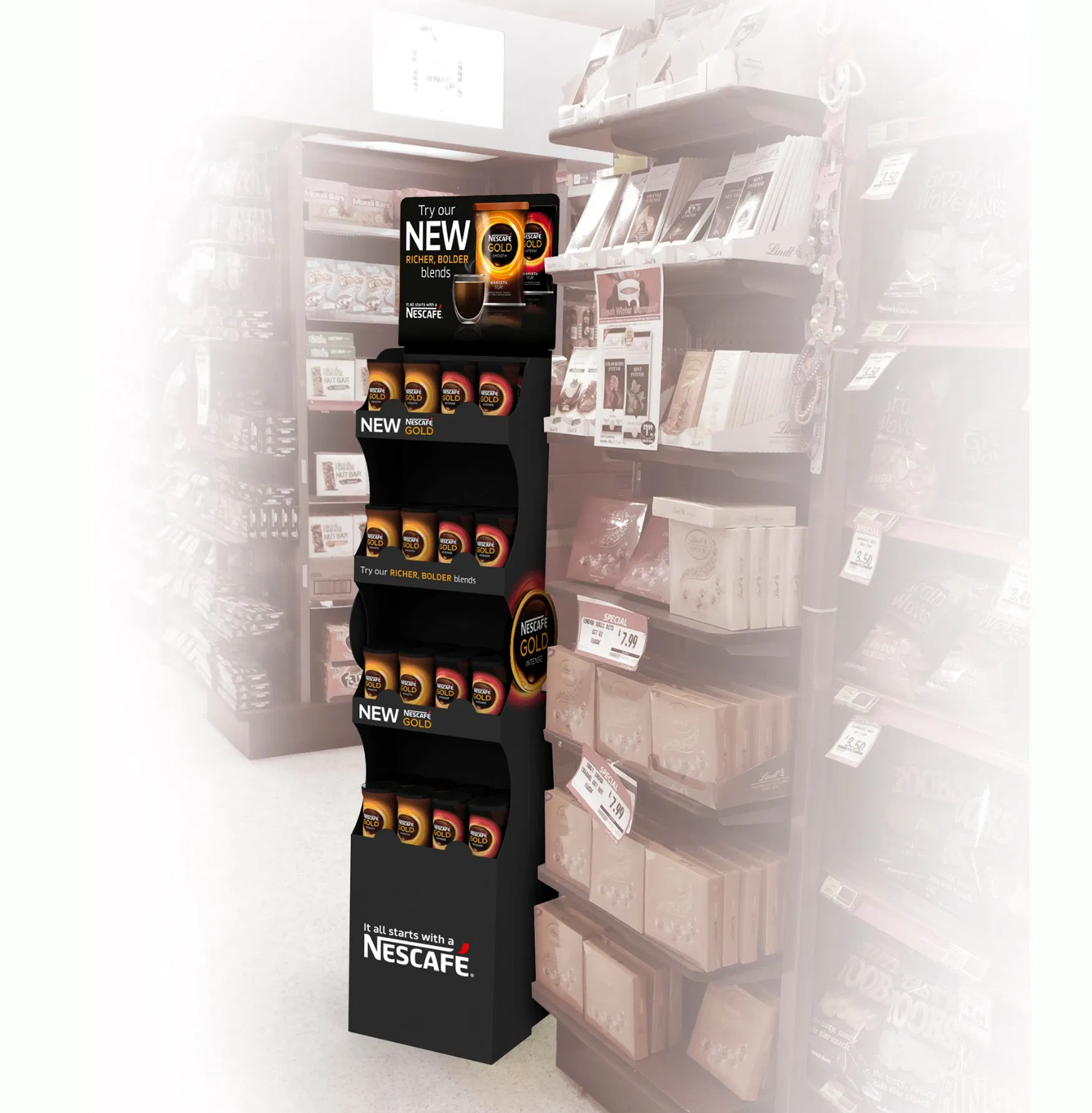 Powerwing / Sidekick Displays / Gravity Feed Side of Endcaps Base Power Wings Retail Floors