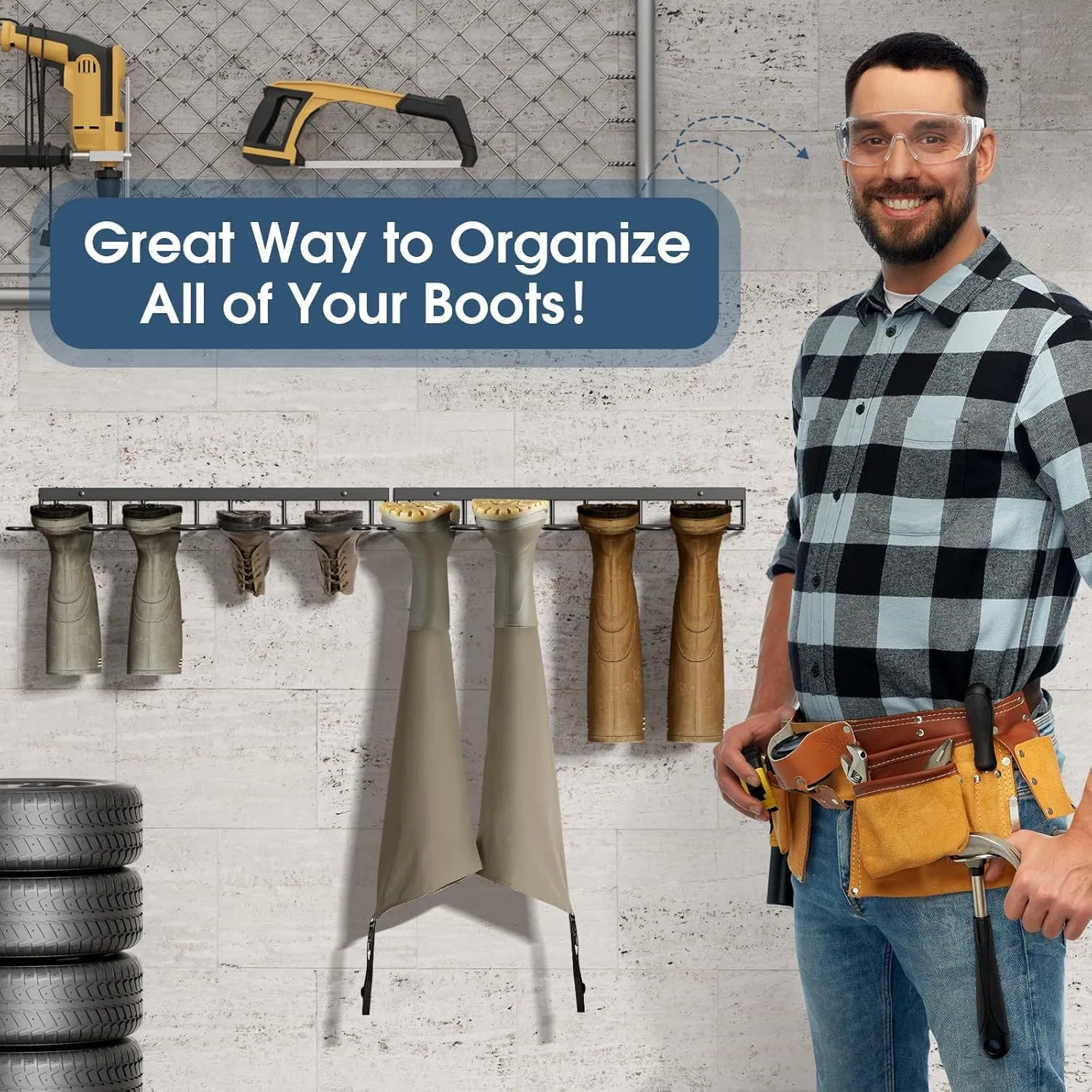 Wall Mounted Heavy Duty Manager Hanging Metal Boot Racks