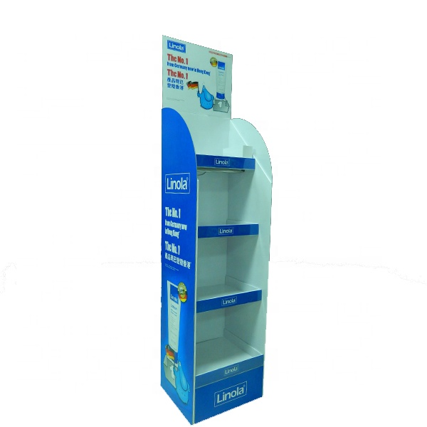 Custom Retail Printed Pop Cardboard Display Rack Corrugated Product Pop Cardboard Floor Display Stands Shelf