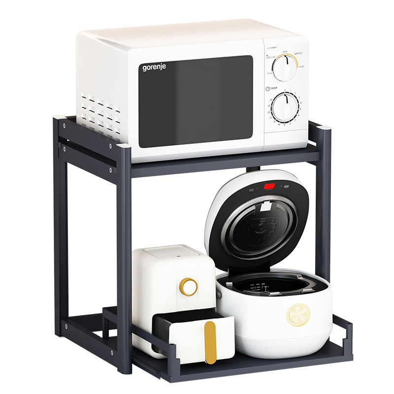 Stylish Aluminium Microwave Stand Kitchen Appliance Storage Organizer Rack