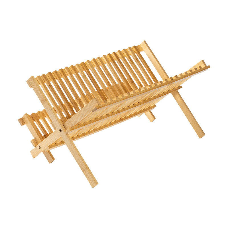 Household Items Household Goods Bamboo Kitchen Ware Kitchenware Dishes Drying Rack Storage Rack Folding Stands Multi-Functional Organizer Rack