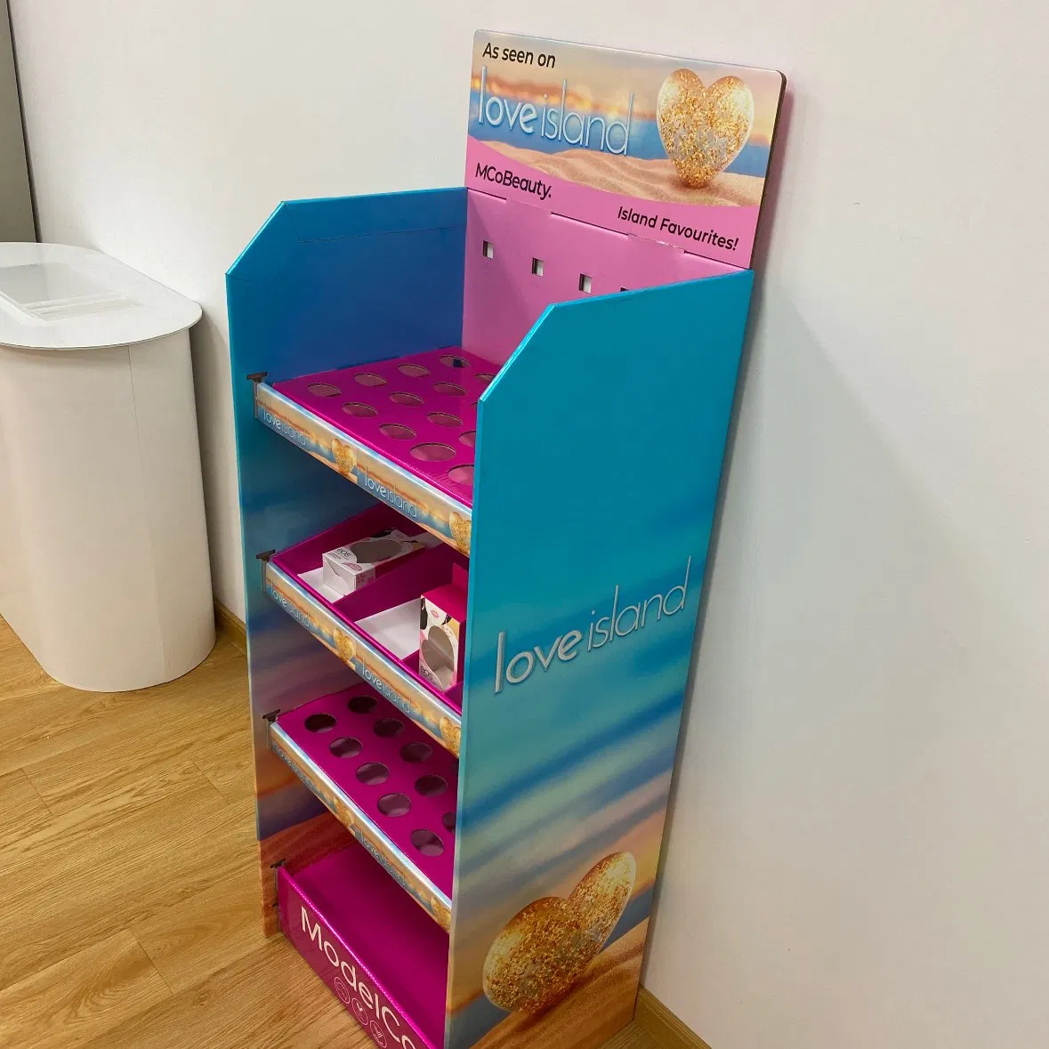 Wall Hanging 3 Tiers Hooks Cardboard Display Rack Stand Corrugated Cardboard Carton Display Rack