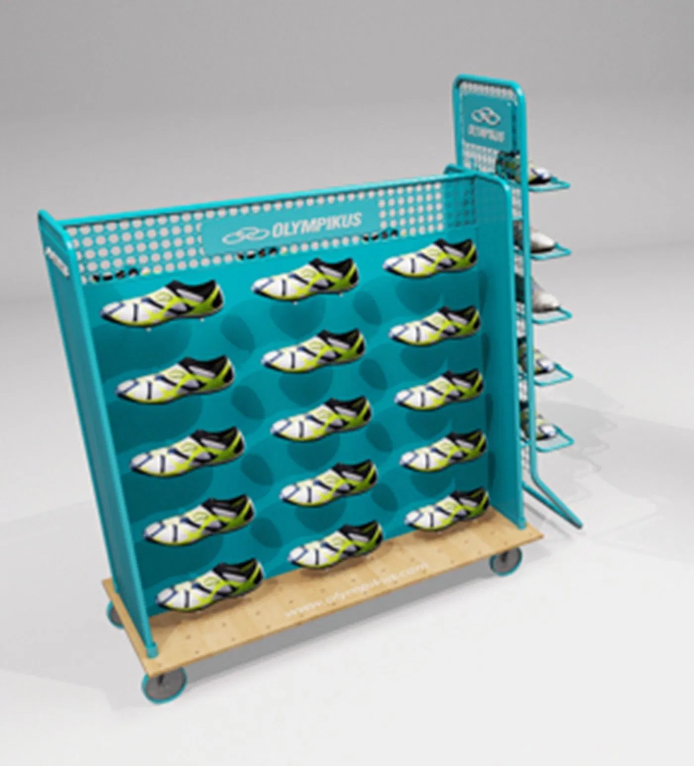 Dress Shop's Chrome Metal Free Standing Hanging Clothes Display Rack with Wheels