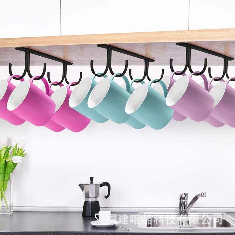 Kitchen Closet Coffee Cup Holder Cup Hanger Hook Wine Cabinet Coffee Mug Glass Cup Shelf Rack