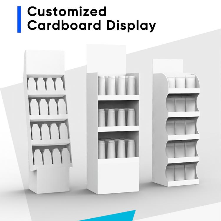 AI-MICH Custom Corrugated Food Snack Paper Stand Floor Retail Cardboard Bread Display Rack