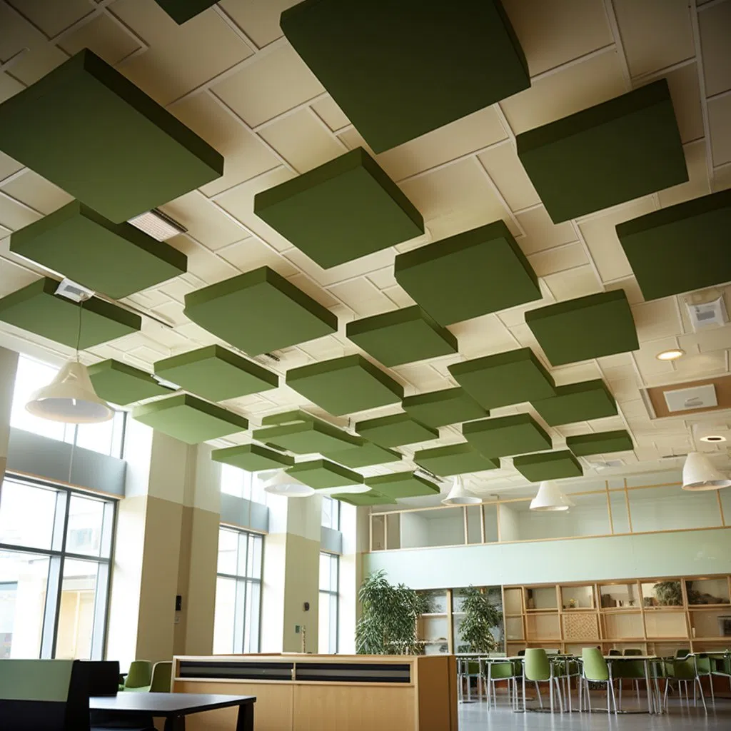 Heavy-Duty Pet Felt Acoustic Ceiling Panels for High Impact Areas Industrial Settings Workshops Manufacturing Facilities Durable Noise Control