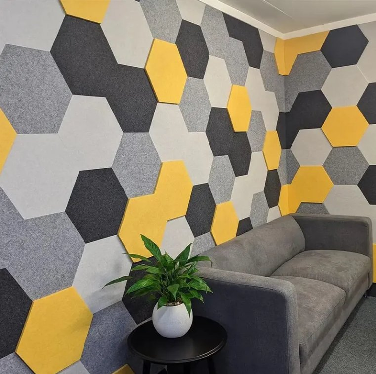 Forest Fireproof Hexagonal Sound Insulation Board for Hotel Apartments 100% Polyester Fiber Sound Absorption Sound Insulation Board