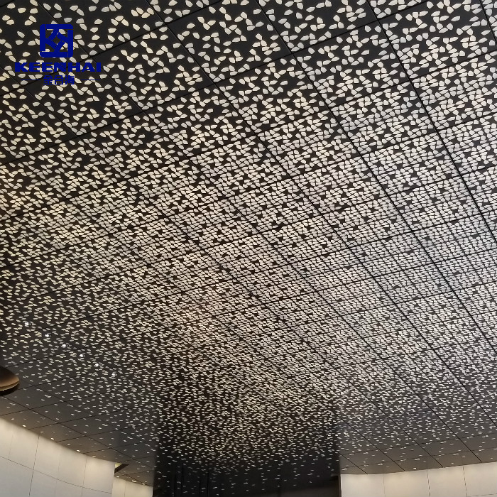 Shopping Mall Lay in Ceiling Decorative Suspended Aluminum False Ceiling Perforated Aluminum Board System Ceiling