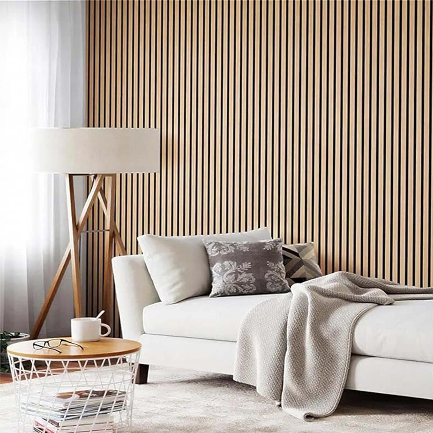 2026 Acoustic Soundproof WPC Wall Panel Akupanel 3D Slat Panels for Interior Decoration Sound-Absorbing Cladding Factory Polyester Fiber Decorative MDF Board