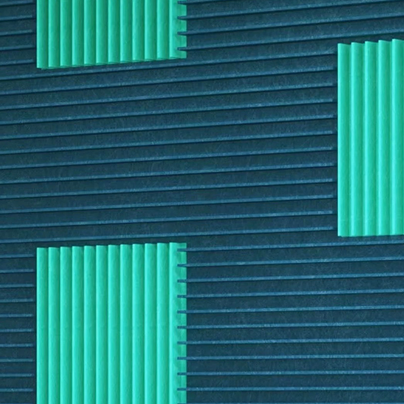 Geometric Line Design Polyester Fiber Acoustic Panel for Creative Spaces